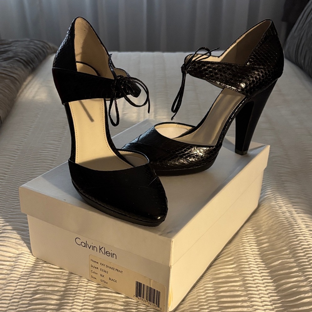 Calvin Klein Black Patent Leather Heels